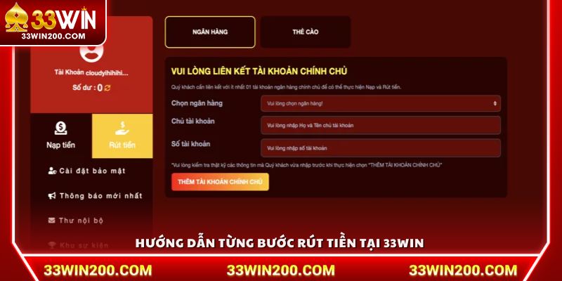 Hướng dẫn từng bước rút tiền tại 33 Win